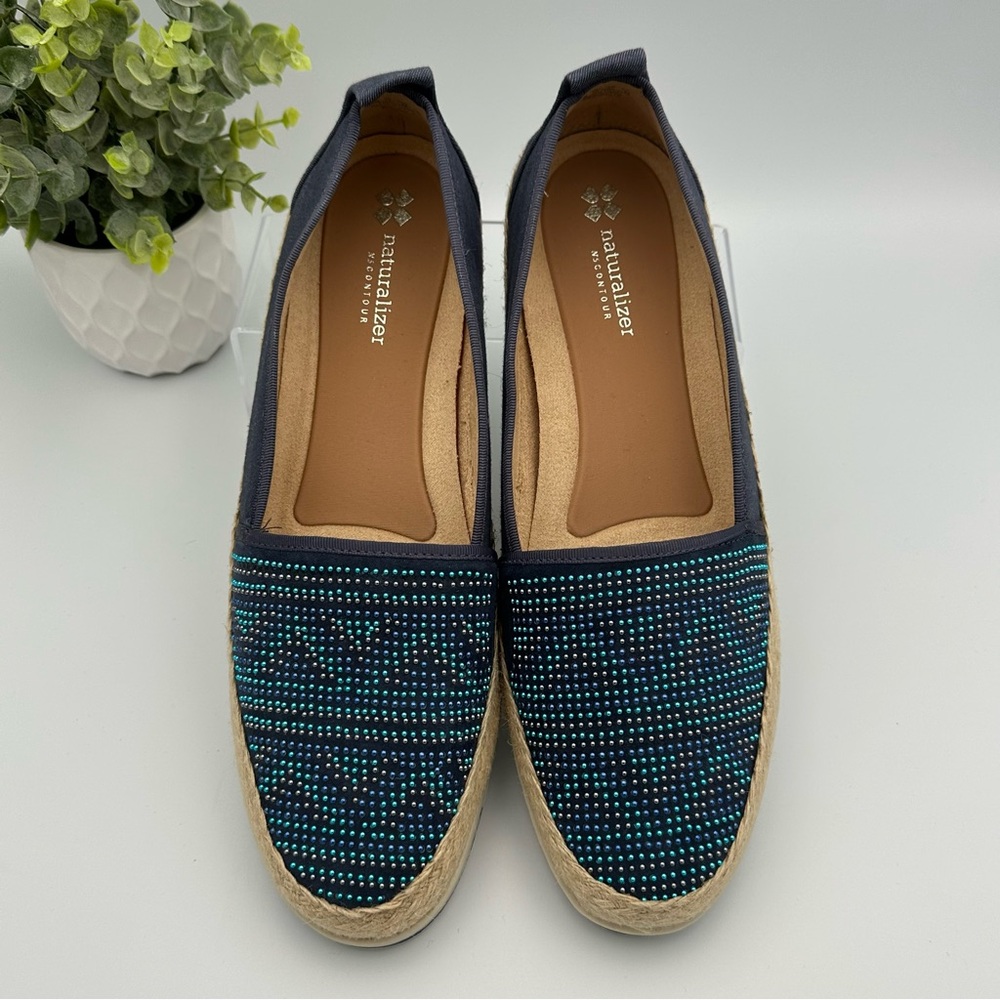 Naturalizer Women’s Davonville Blue Espadrille Confort Flats Shoes Size 12 - Picture 2 of 10